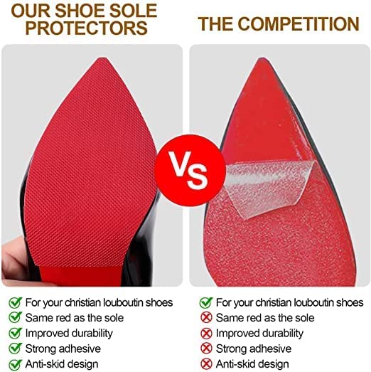 GQTJP Red Bottoms Shoe Protector, Self-Adhesive Bottom Protector for Christian Louboutin Shoe, Sole Protector Replacement for Louboutin Shoes(8'' by 4.5'') - Image 5